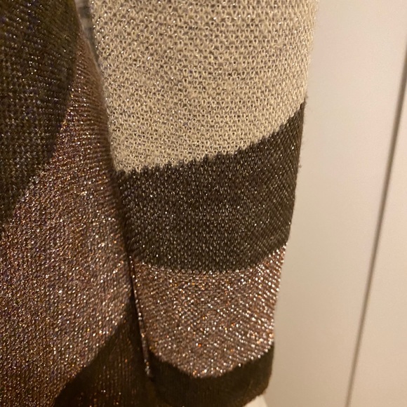 GoHANDKERCHIEF SHAWL COLLAR CARDIGAN SWEATER sz M - Picture 3 of 5